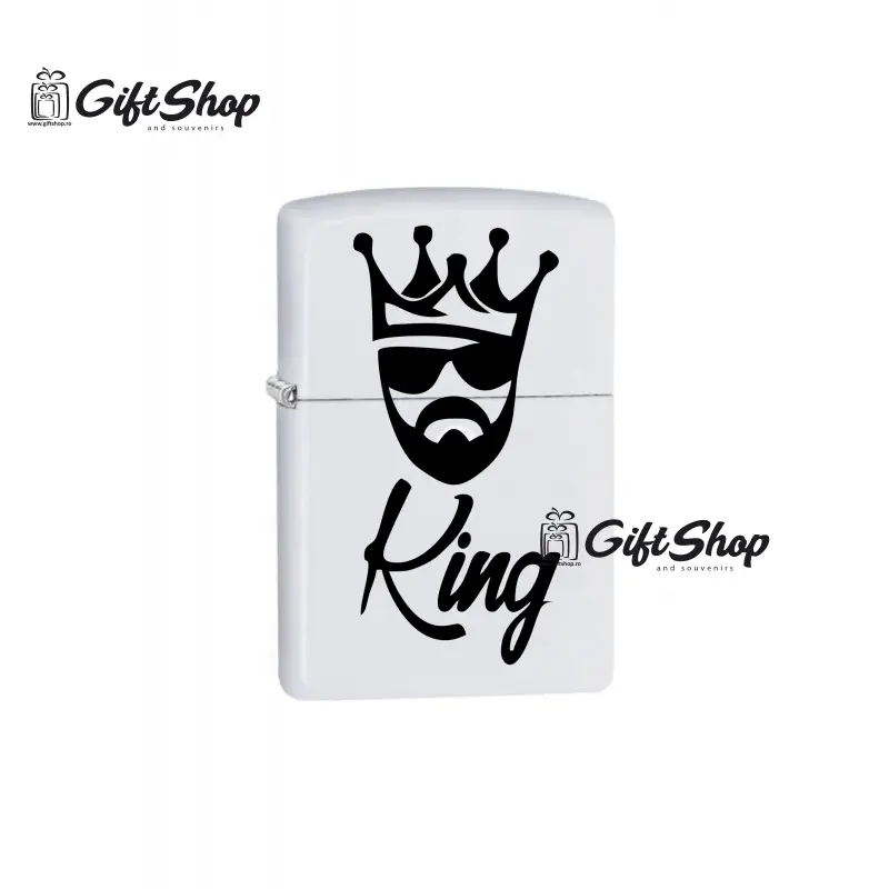 King, bricheta metalica gravata laser cu mesajv